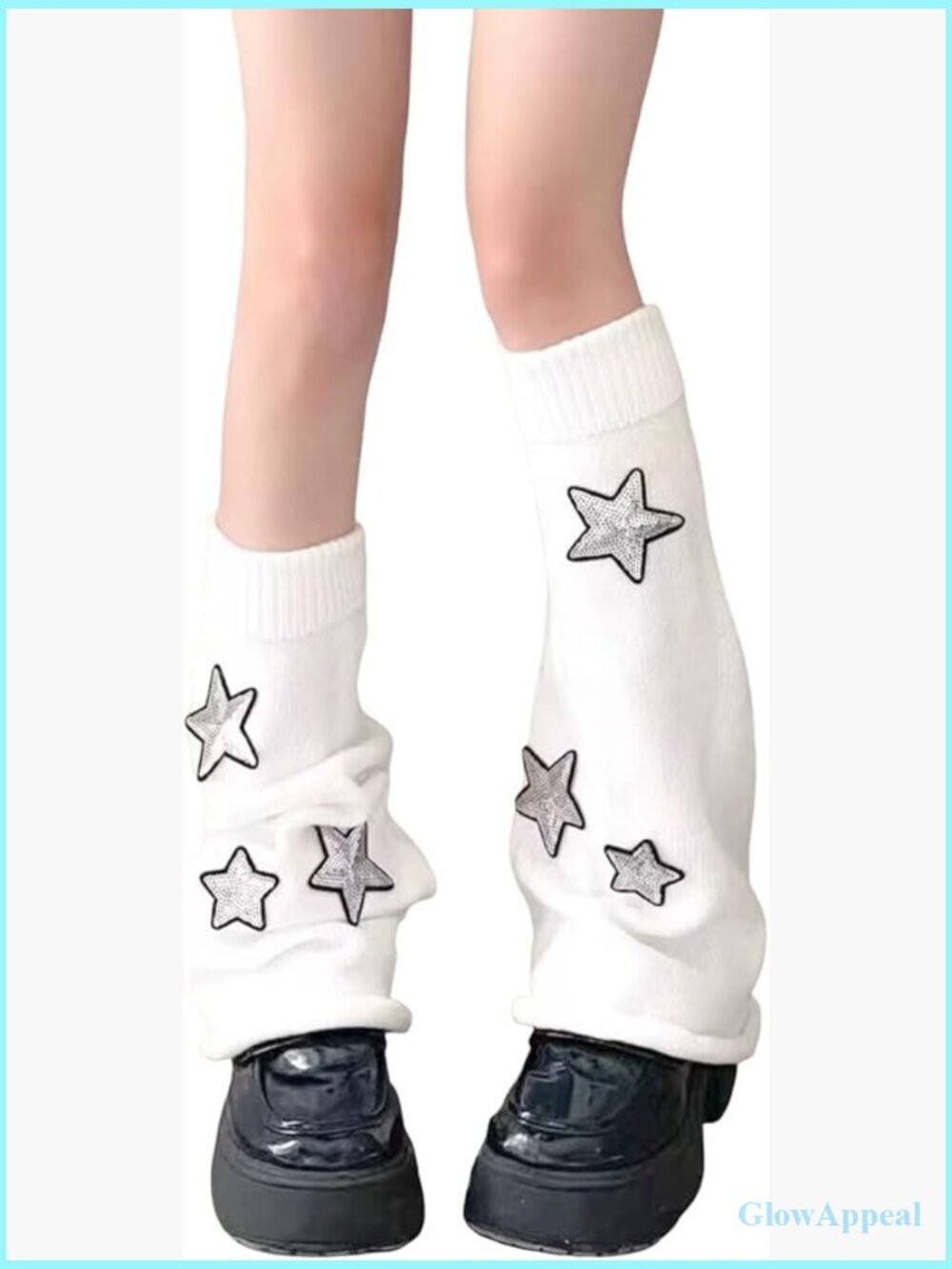 Striped Star Pattern Knitted Kawaii Y2k Punk Leg Warmers